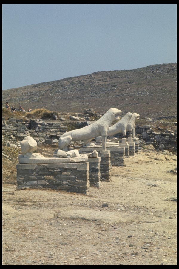 067099 Lion Processional Way, Delos A4 Photo Print
