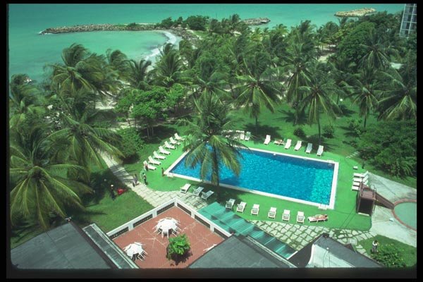 068001 Beach, Palms And Pool At Hotel Arawak Guadeloupe A4 Photo Print