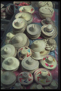 068011 Straw Hats And Baskets, Market Pointe a Pitre, Guadeloupe A4 Photo Print