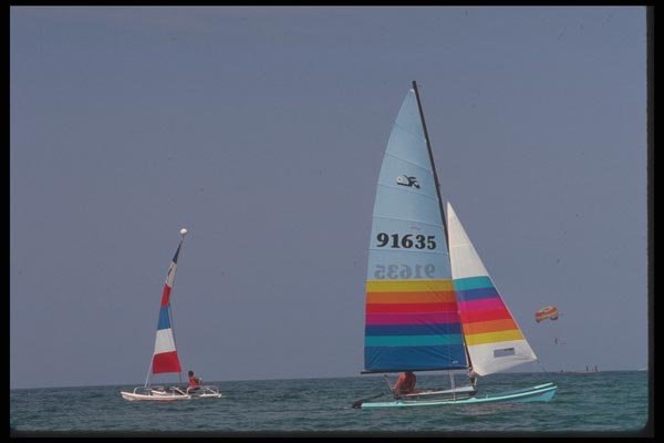 068020 Sailboats Paradise Island, Bahamas A4 Photo Print