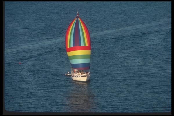 068030 Boat Under Sail Near Nassau, New Providence Island A4 Photo Print