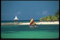 068045 Beach And Windsail Montego Bay, Jamaica A4 Photo Print