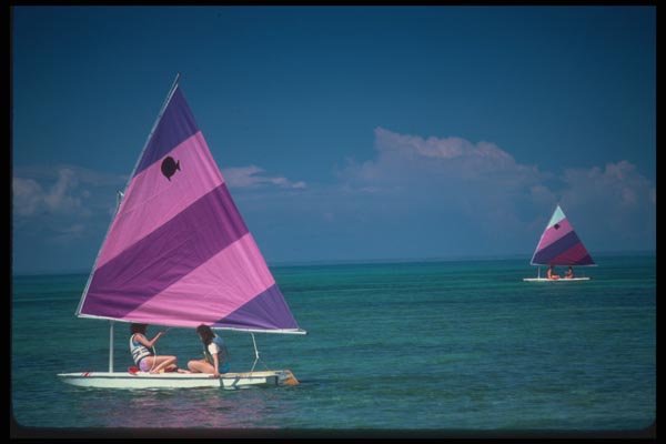068048 Windsails At Sea Negril, Jamaica A4 Photo Print