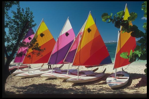068050 Windsails On The Sand Negril, Jamaica A4 Photo Print