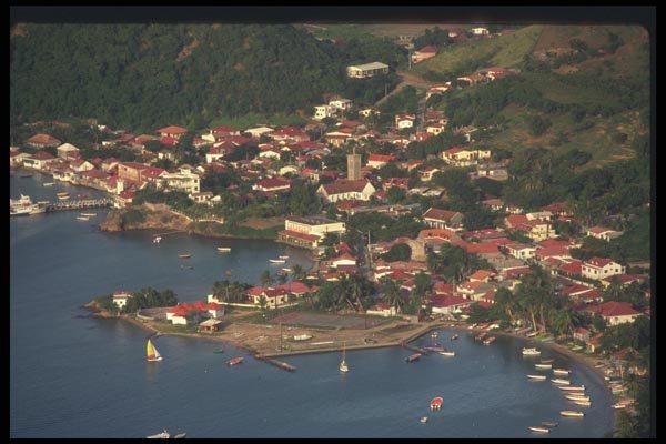 068071 Buildings With Red Roofs Terre de haut, Off Guadeloupe A4 Photo Print