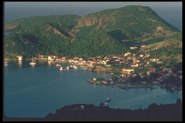 068072 Bay And Hills Terre de Haut, Off Guadeloupe A4 Photo Print
