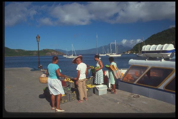 068075 Pier Terre de Haut, Off Guadeloupe, French West Indies A4 Photo Print