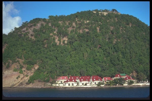 068079 Hillside Terre de Haut, Off Guadeloupe A4 Photo Print