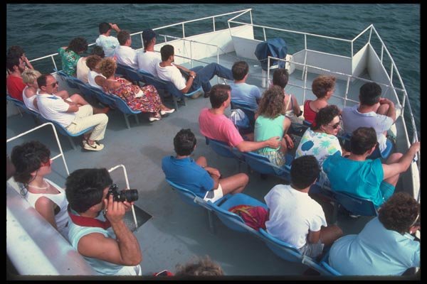 068099 Passengers, Ferry From Trois Ilets To Fort de France A4 Photo Print