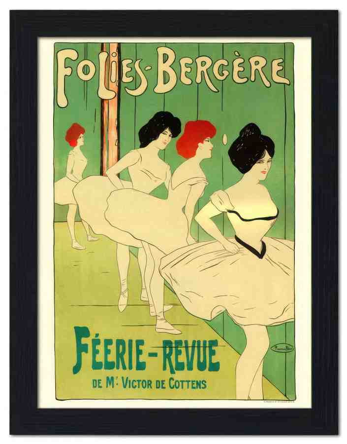 07 folies bergere dancers behind the curtain on stage 2 Vintage Advert A4 Photo Print
