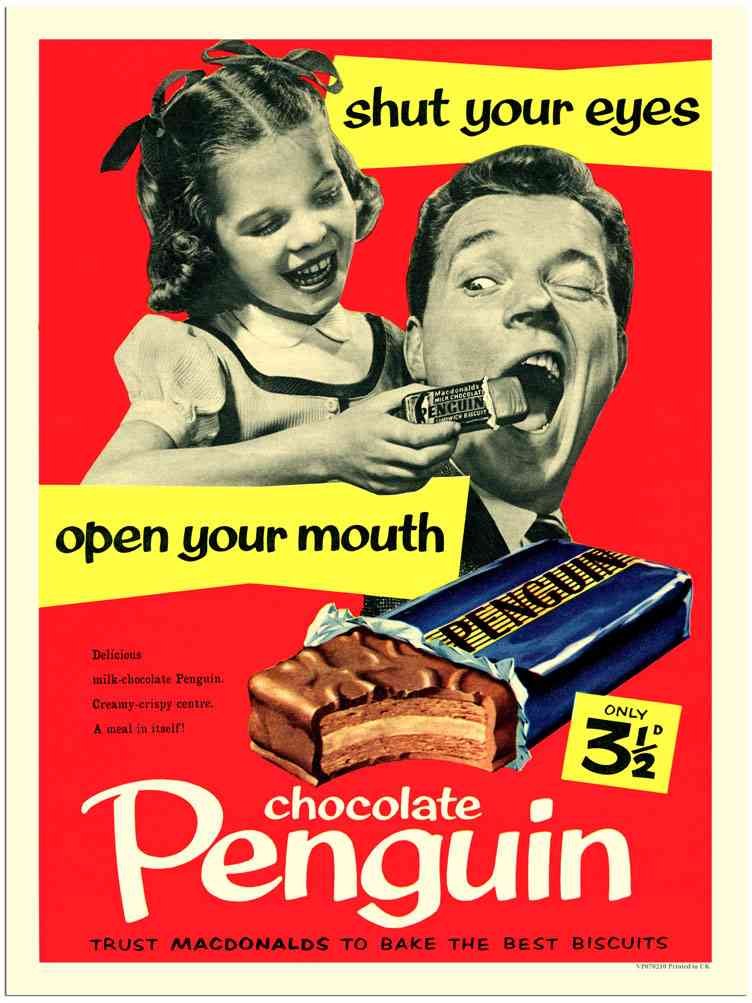 070210 Penguin Biscuit 1950S Vintage Advert A4 Photo Print