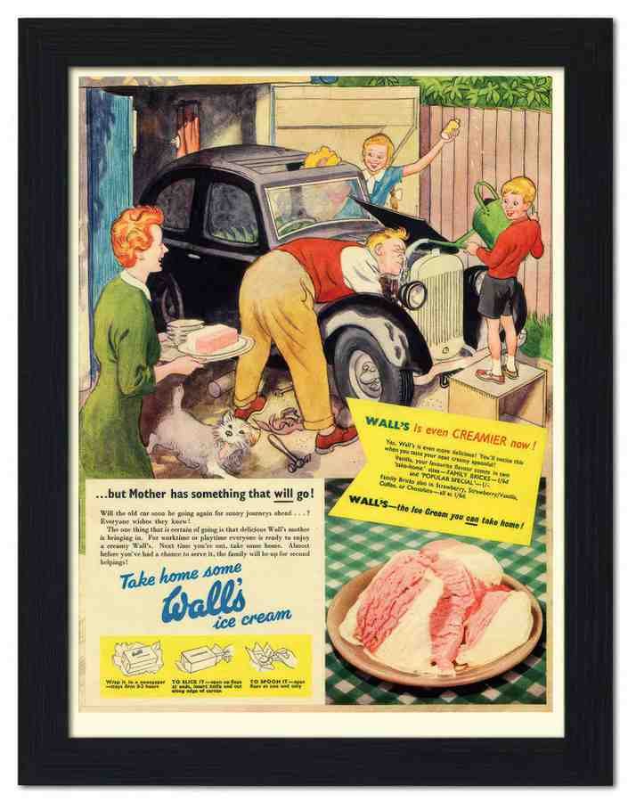 071 walls ice cream 1950s 2 Vintage Advert A4 Photo Print
