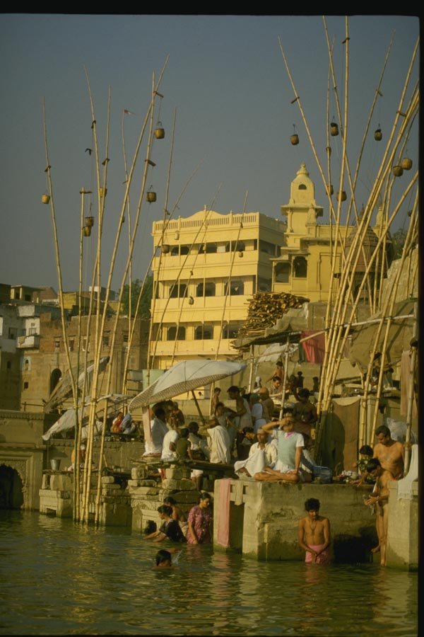 071020 Bathing Ghats, Ganges River, Varanasi, Uttar Pradesh A4 Photo Print
