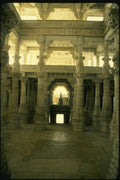 071032 Carved Sandstone Columns, Ranakpur Temple, Rajasthan A4 Photo Print