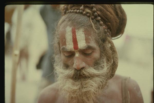 071048 Sadhu (Renuncient) Varanasi, Uttar Pradesh A4 Photo Print