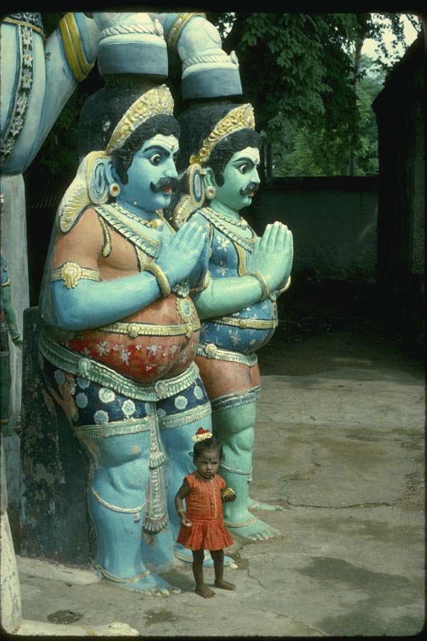 071054 Temple Guardians, Madurai, Tamilnadu A4 Photo Print