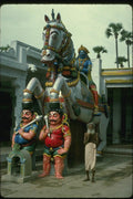 071075 Priest With Village Deities, Madurai, Tamilnadu A4 Photo Print