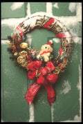 072000 Snowy Christmas Wreath A4 Photo Print
