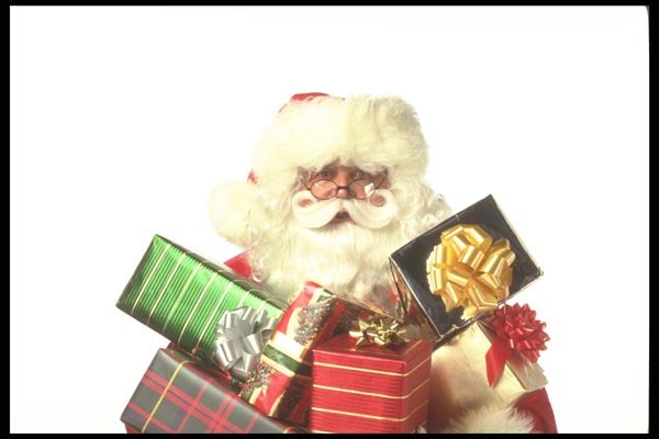 072014 Santa With Presents A4 Photo Print