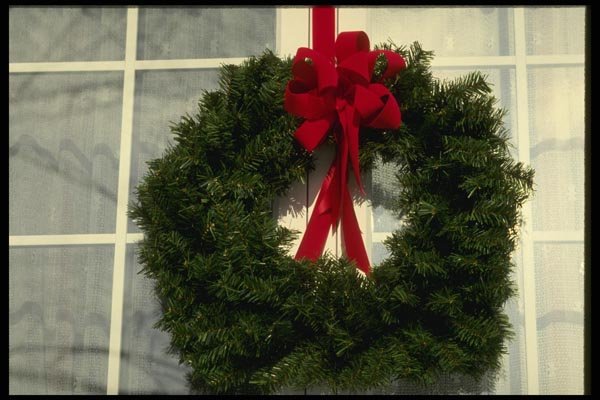 072035 Christmas Wreath A4 Photo Print