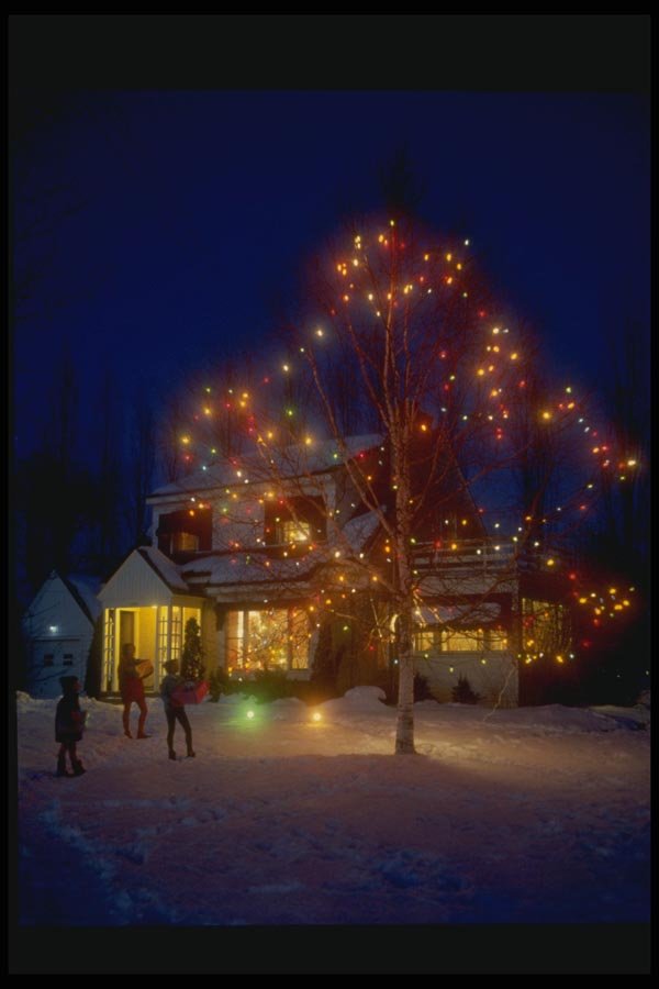 072064 Christmas House Front A4 Photo Print