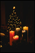 072078 Advent Candles And Tree A4 Photo Print