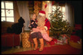 072096 Santa With Girl A4 Photo Print