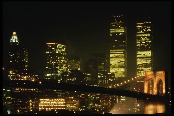 074003 Brooklyn Bridge Centennial Sky Line A4 Photo Print