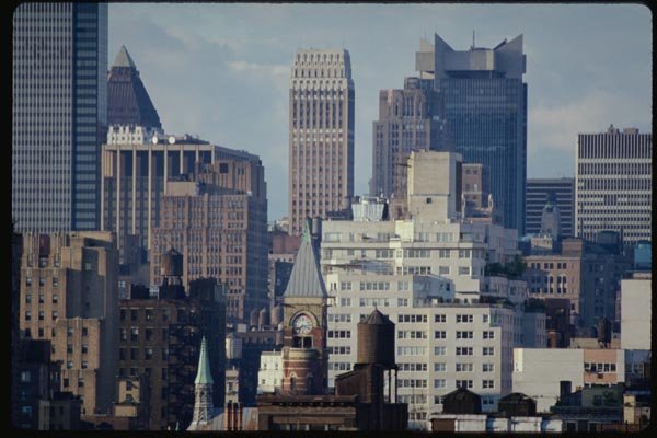 074016 Mid town Skyline A4 Photo Print