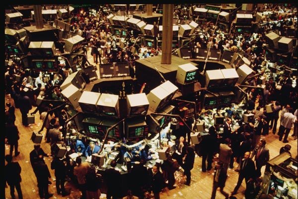 074022 Interior View Of Stock Exchange A4 Photo Print