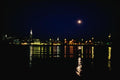 074025 Hudson River At Night A4 Photo Print