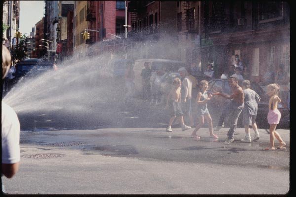 074035 Playing With Fire Hydrant A4 Photo Print