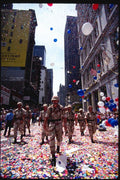 074041 Ticker Tape Parade For Soldiers A4 Photo Print