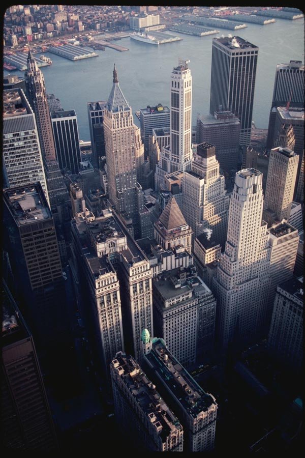 074045 View Of Wall Street And East River A4 Photo Print