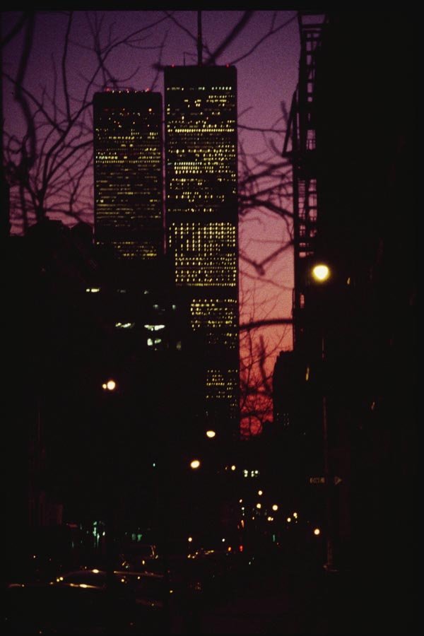 074046 World Trade Center At Night A4 Photo Print