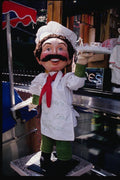 074062 Little Italy Pizza Man Statue A4 Photo Print