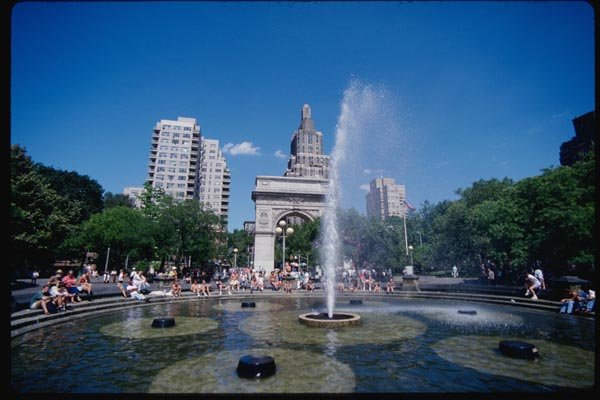 074064 Fountain At Washington Square Park A4 Photo Print
