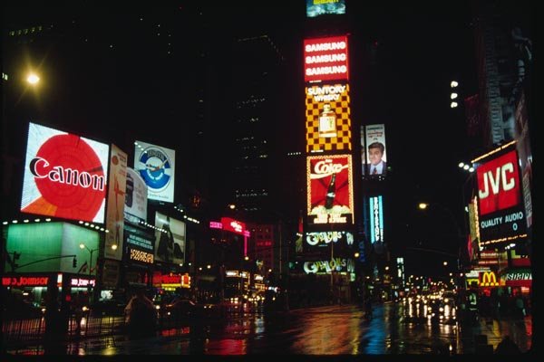074071 Times Square At Night A4 Photo Print