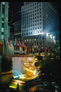 074072 Rockefeller Center At Night A4 Photo Print
