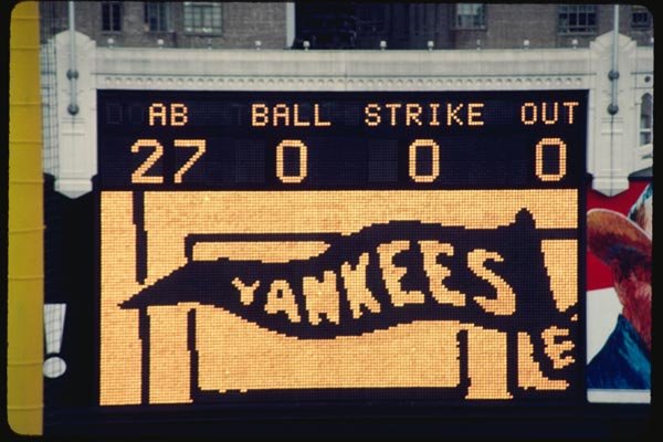 074074 Yankee Stadium Scoreboard A4 Photo Print