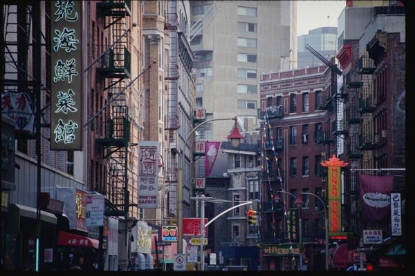 074088 China Town Shop Signs A4 Photo Print