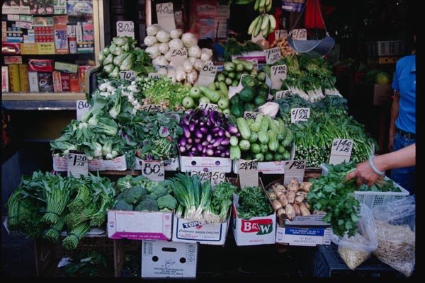 074090 China Town Vegetable Market A4 Photo Print