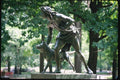 074095 Central Park Statue Of Boy And Dog A4 Photo Print