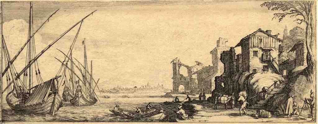 075 Le Petit Port Ou Le Port De Mer 17thc Vintage A4 Photo Print