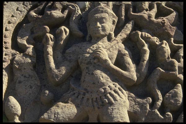 076003 Stone Sculpture, Man With Club A4 Photo Print