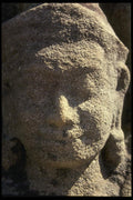 076029 Stone Sculpture Of A Head A4 Photo Print