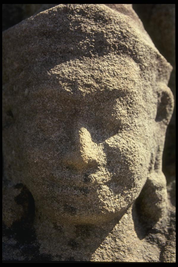 076029 Stone Sculpture Of A Head A4 Photo Print