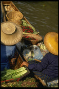 076045 Floating Vegetable Market A4 Photo Print