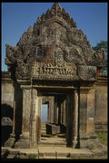 076046 Entrance To Abandoned Stone Temple A4 Photo Print