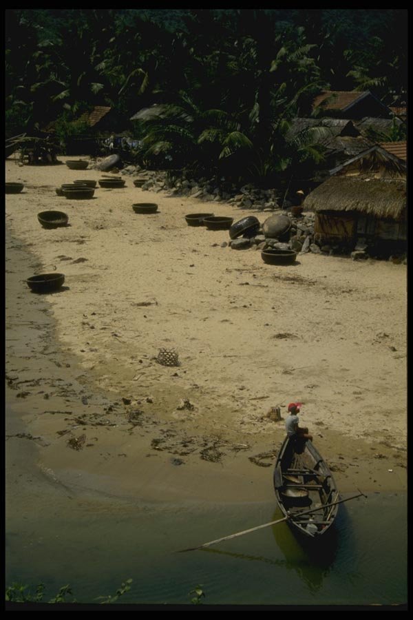076048 Canoe On Beach, Vietnam A4 Photo Print